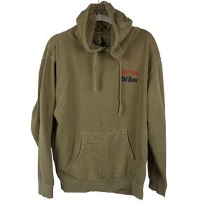 Old Row Hoodie Cowboy Graphic Sweatshirt Mens L Khaki Green Tan‎ Pullover